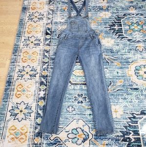 Free People denim overalls  - fitted, cropped/ankle